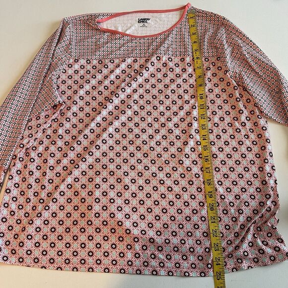 Lands End Women’s Plus 1x Long Sleeve Crew Neck Rash Guard UPF 50 Swim Tee Pink - Picture 7 of 11